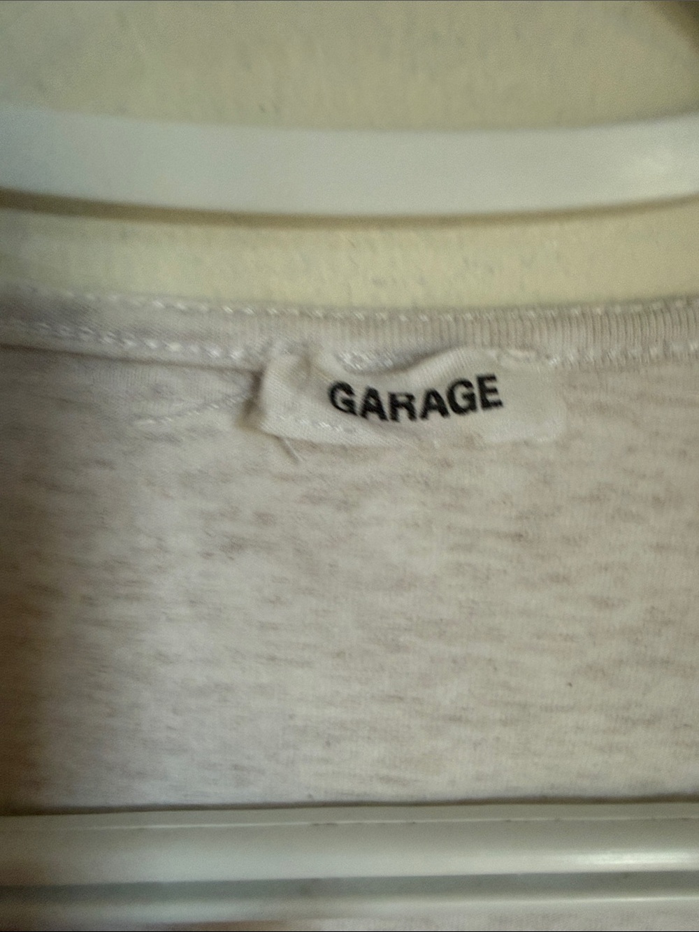 Garage Light Gray Square Neck Fitted Short Sleeve Tee Top - Picture 4 of 6